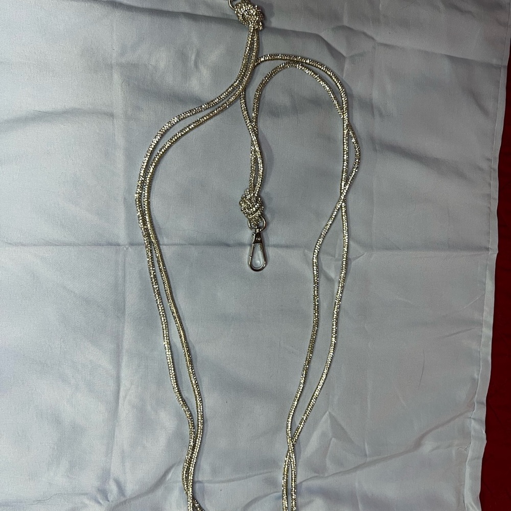 Silver Rhinestone Rope Purse Strap - Picture 2 of 2